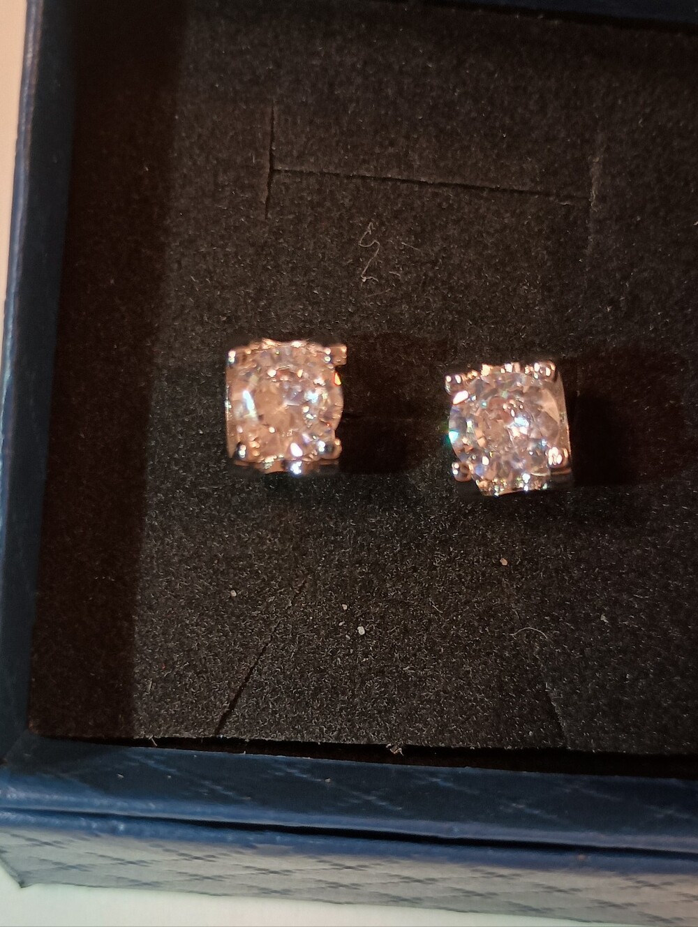 Classic Moissanite Style Stud Earrings Silver